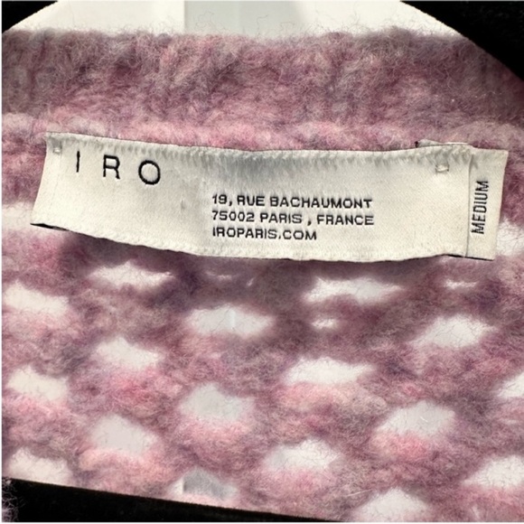 IRO Fordan scoop neck open knit lavender wool blend purple sweater M EUC - Picture 4 of 5